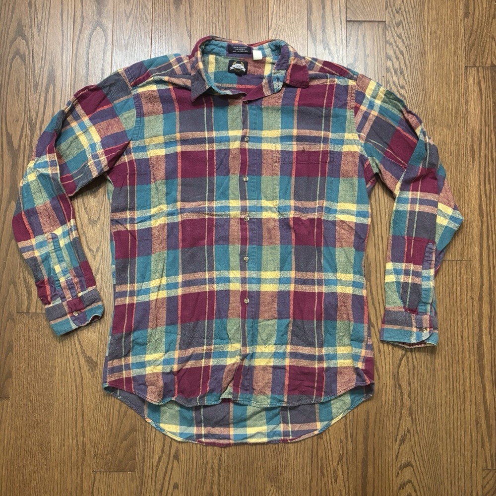 Vintage Lee Flannel Plaid 90s Y2K Blue Red Cotton Men's Large Regular Fit
